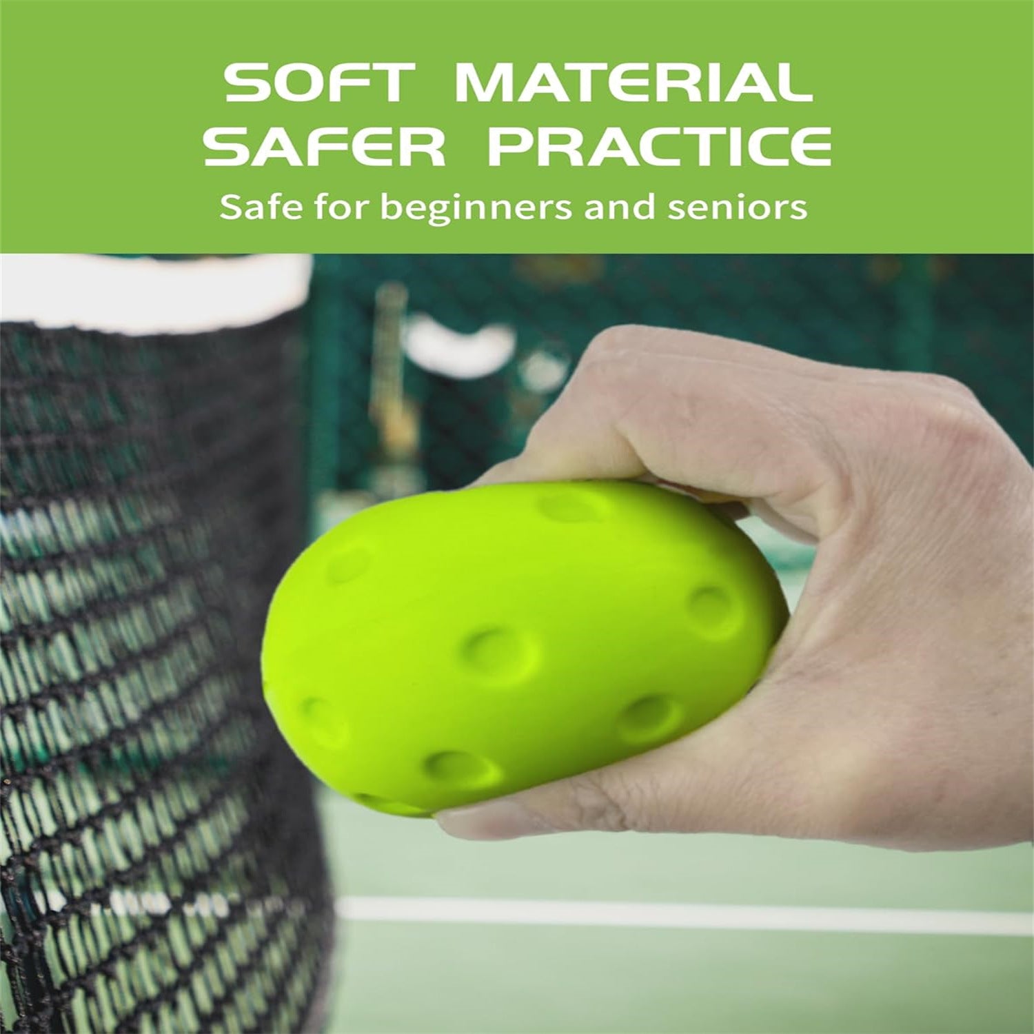 pickAway Silent Foam Pickleball Balls – 74mm Noise-Reducing Indoor Practice Balls (26g)