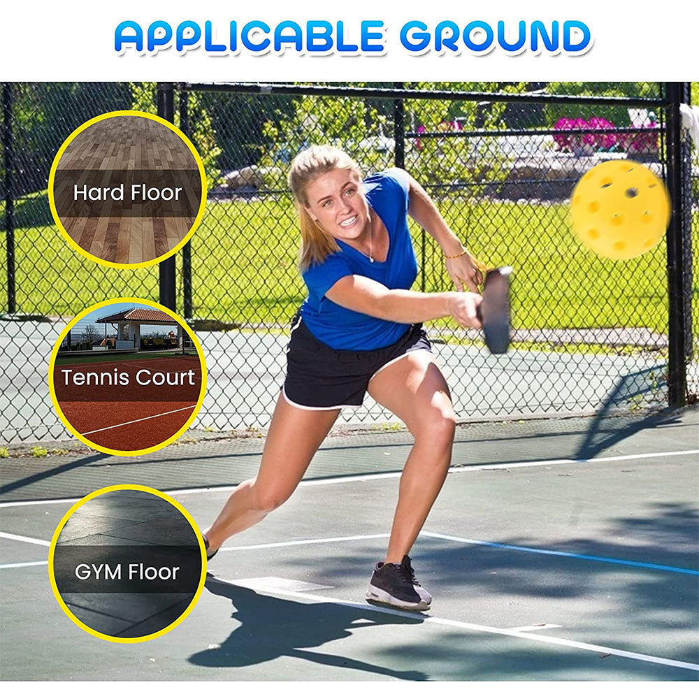 pickAway Vibrant 40-Hole Indoor/Outdoor Pickleball Balls – 74mm Injection Molded PE Balls (26g)