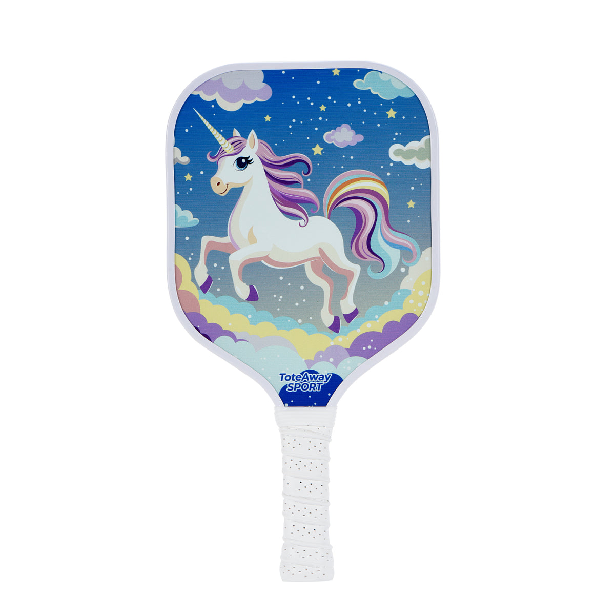TOTEAWAY SPORT Kids Mini "Rainbow Unicorn" Pickleball Paddle – Lightweight PP Honeycomb Core 169g Fiberglass Racket for Children