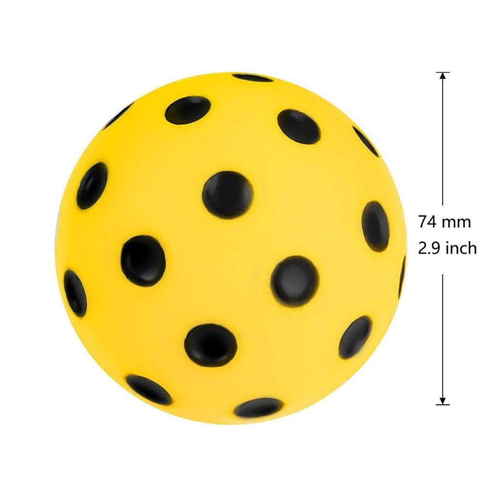 pickAway Polka Dot Silent Foam Pickleball Balls – 74mm Noise-Reducing Indoor Practice Balls (26g)