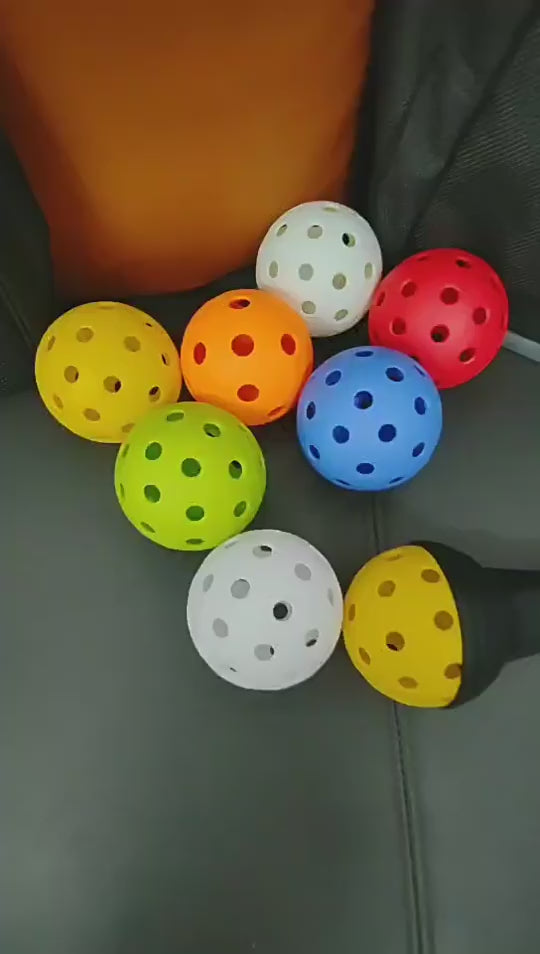pickAway Vibrant 40-Hole Indoor/Outdoor Pickleball Balls – 74mm Injection Molded PE Balls (26g)