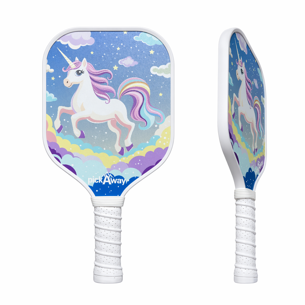 pickAway Kids Mini "My Little Pony" Pickleball Paddle – Lightweight 185g Fiberglass Racket for Children