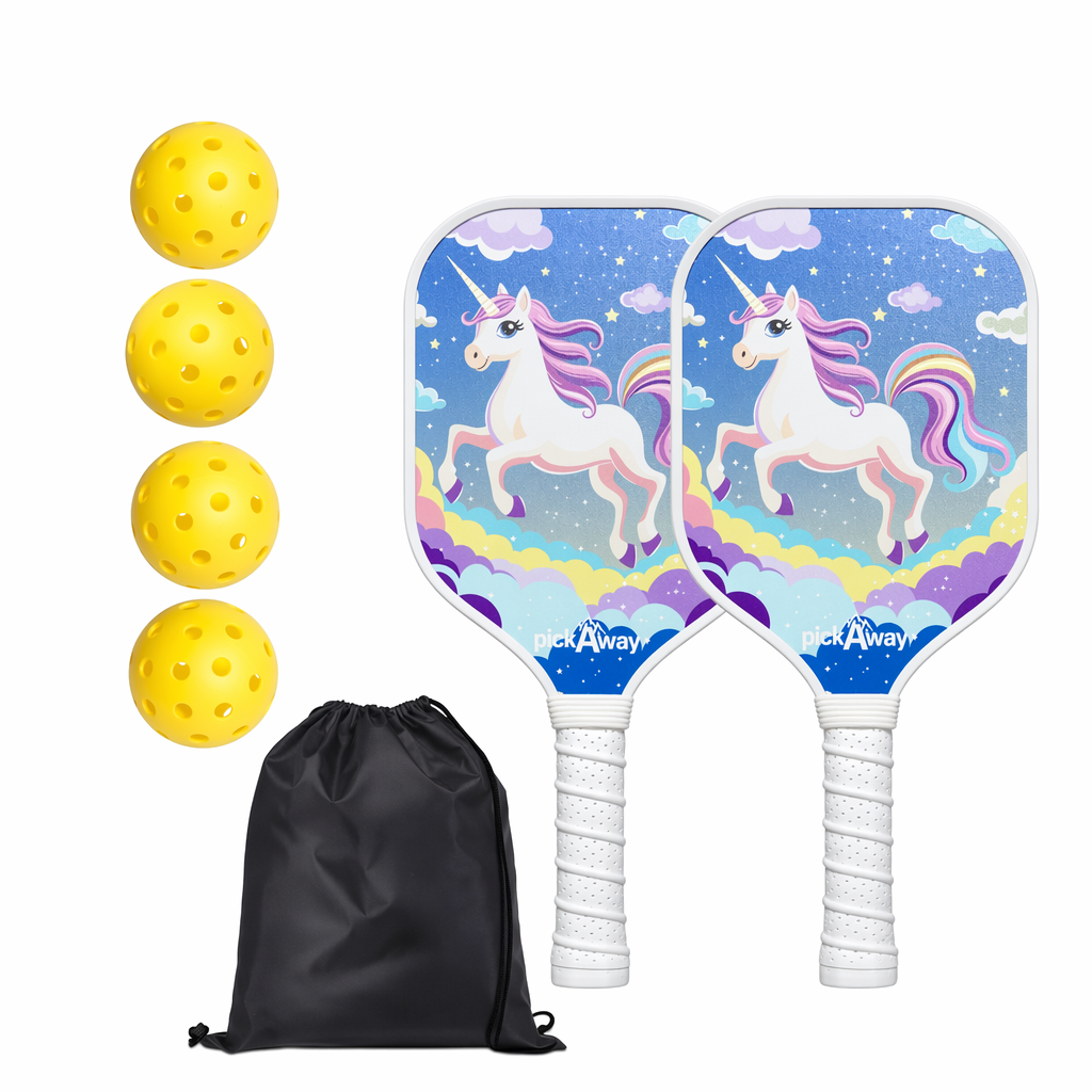 pickAway Kids Mini "My Little Pony" Pickleball Paddle – Lightweight 185g Fiberglass Racket for Children