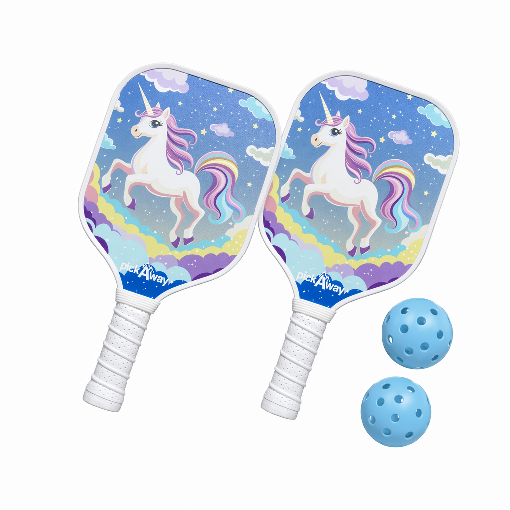 pickAway Kids Mini "My Little Pony" Pickleball Paddle – Lightweight 185g Fiberglass Racket for Children