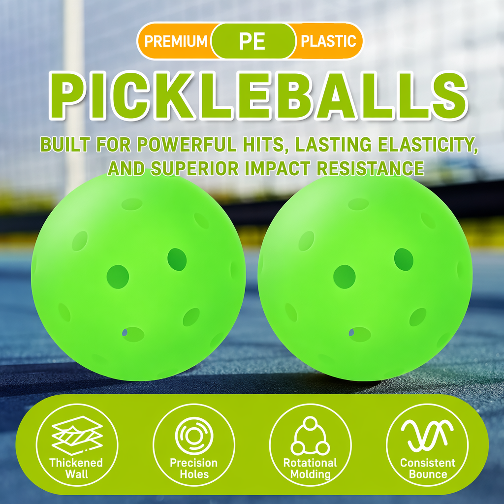 pickAway Pro 40-Hole Competition Pickleball Balls – 74mm Rotomolded PE Outdoor Balls (26g)